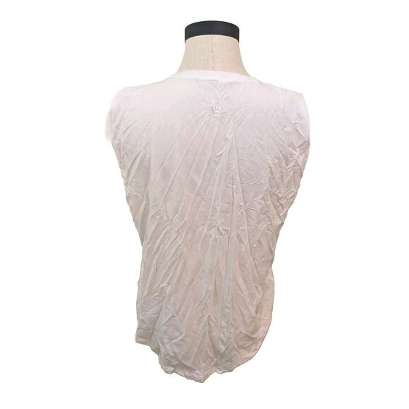 Lululemon Activewear Tank Top Shirt White Crew Neck Womens Size XL - Picture 2 of 6